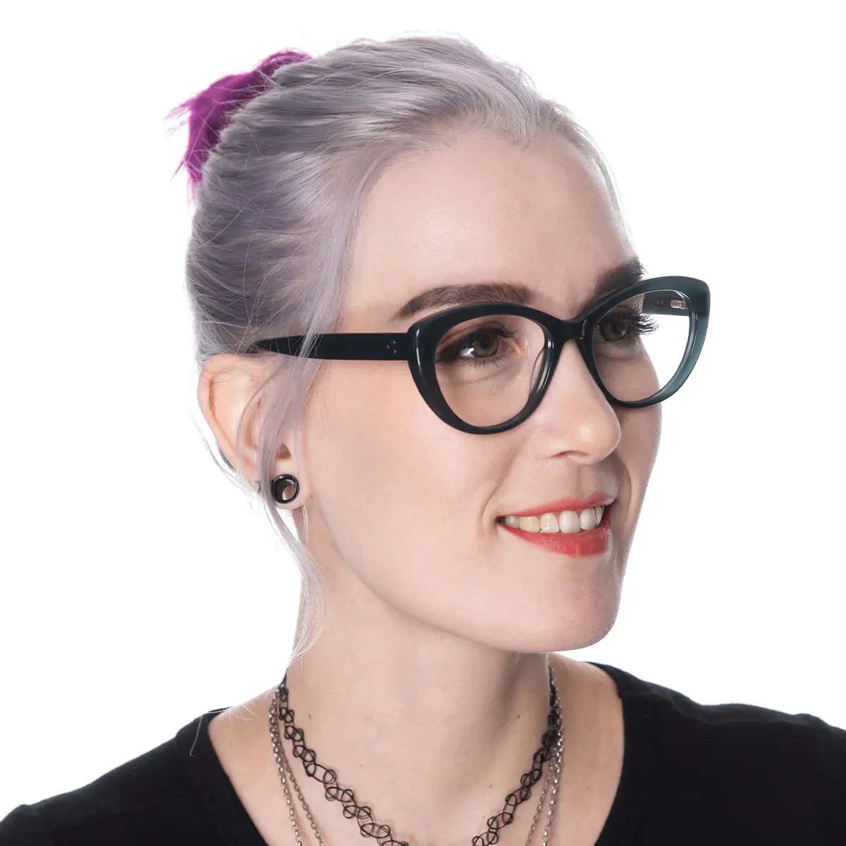 Oval Dark Green Eyeglasses