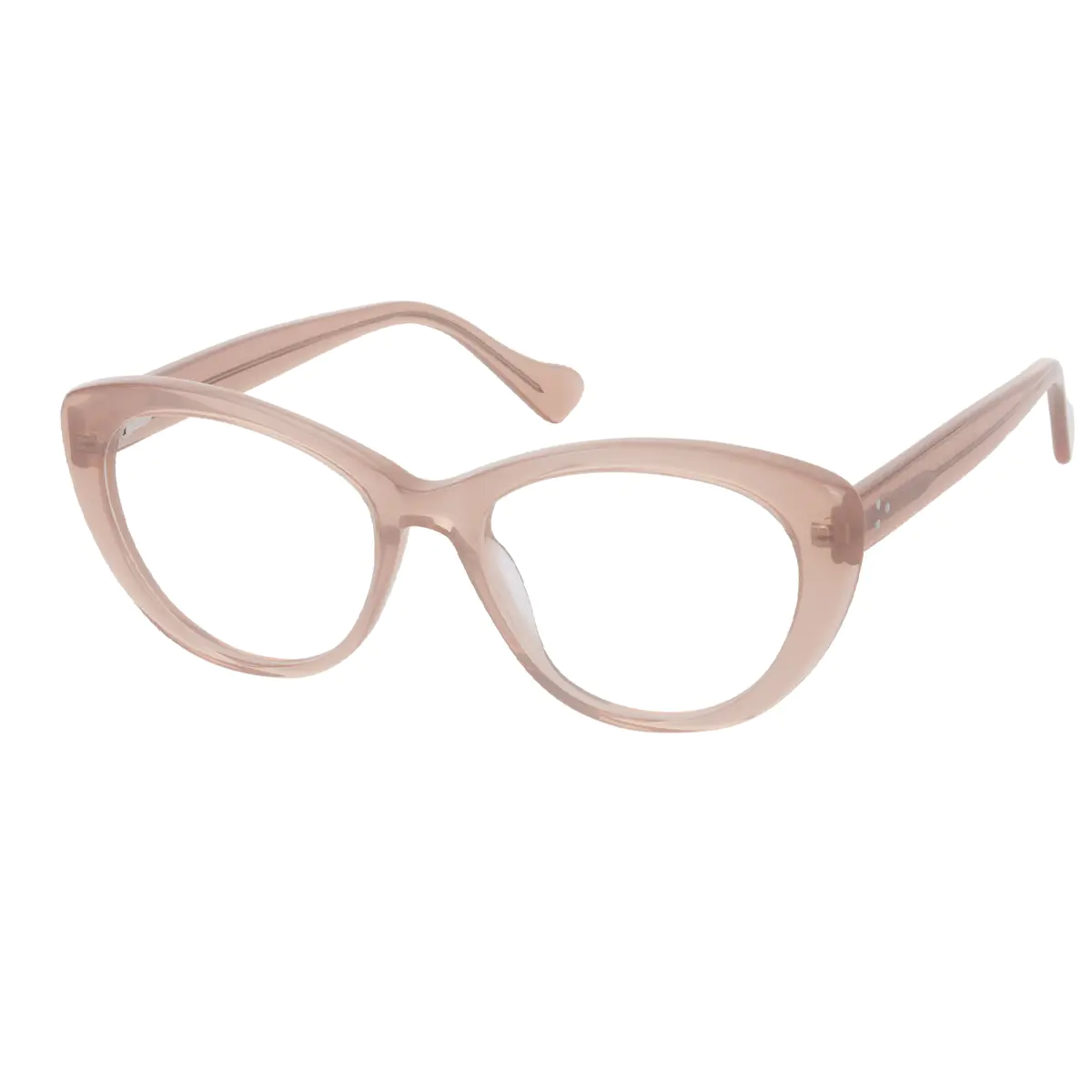 Oval Transparent Amber Eyeglasses