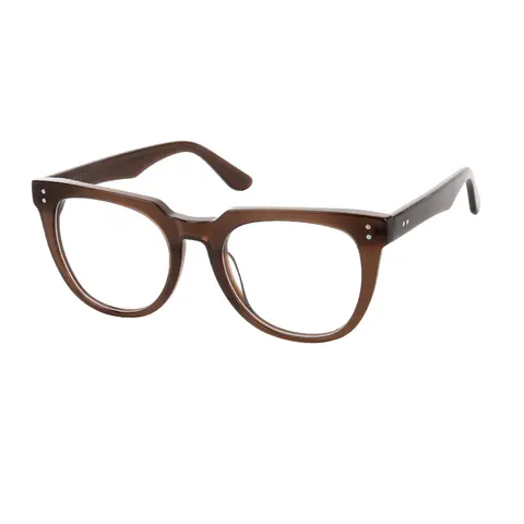 Square Transparent Brown Eyeglasses