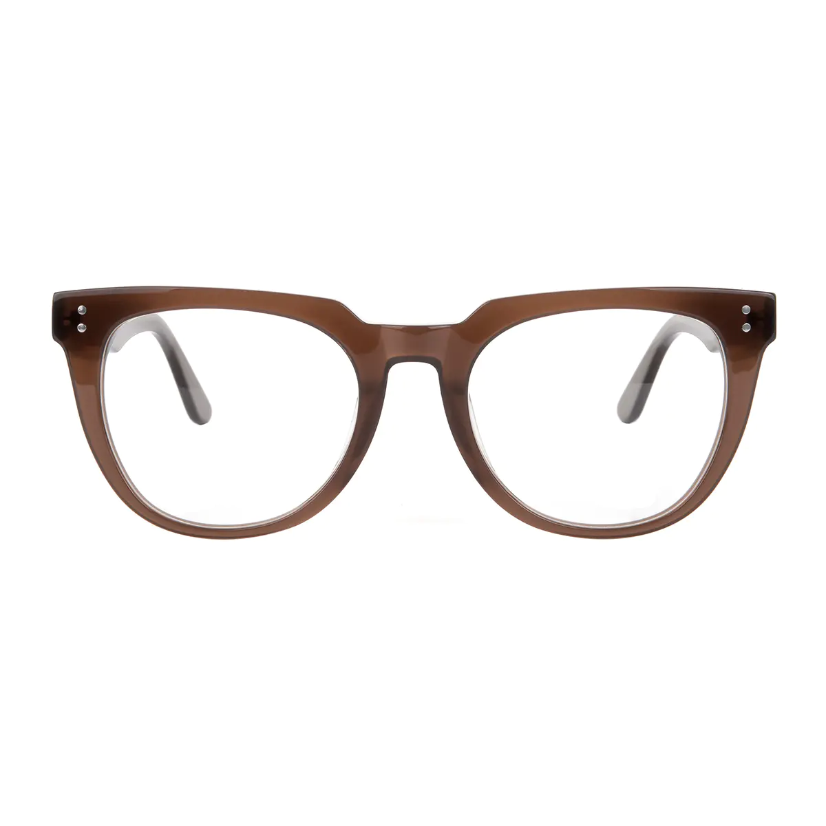 Square Transparent Brown Eyeglasses