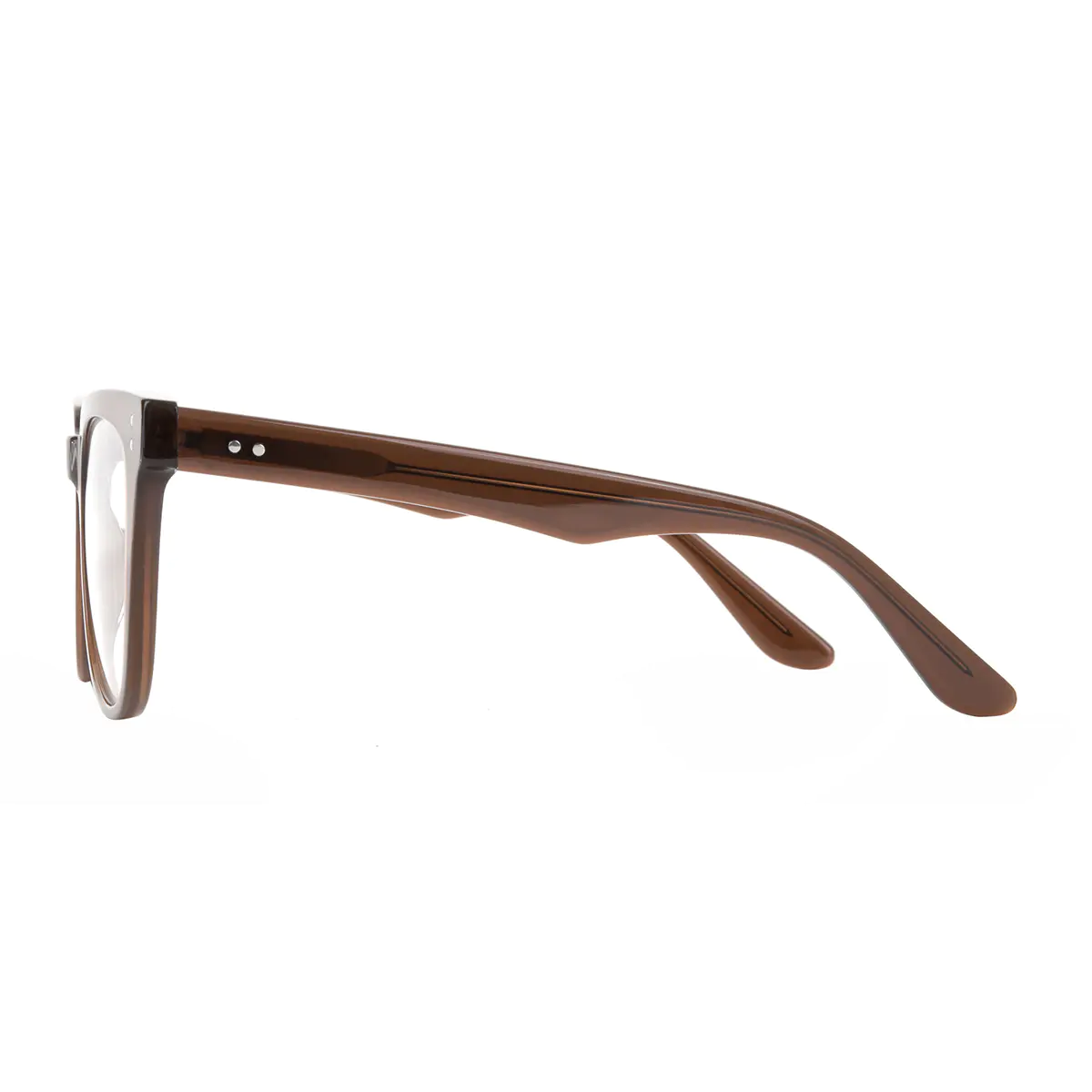Square Transparent Brown Eyeglasses