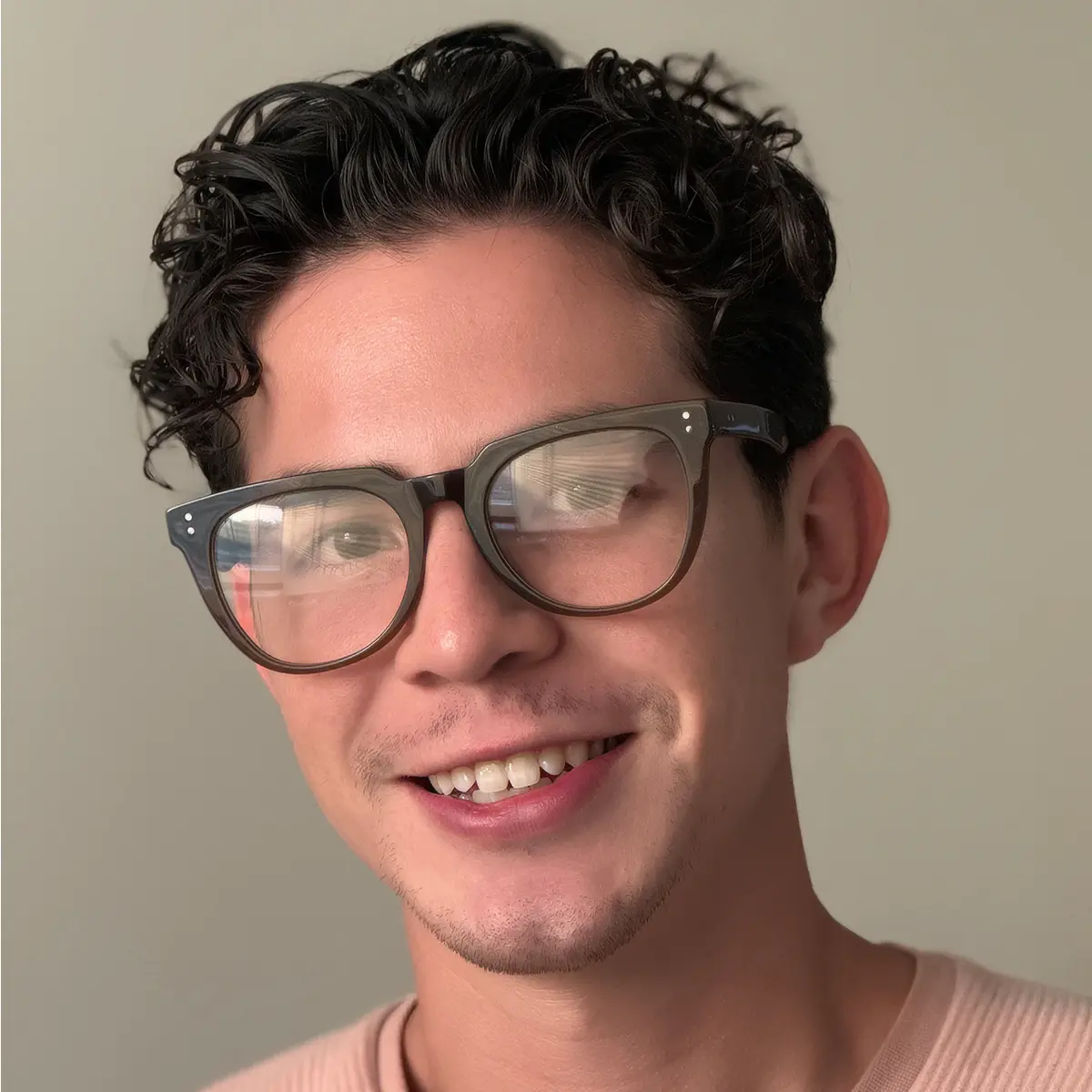 Square Transparent Brown Eyeglasses