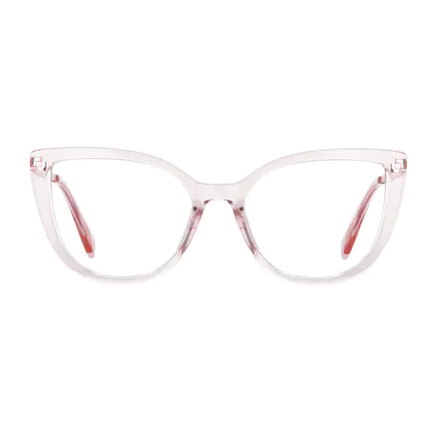 Cat-eye Transparent Red Eyeglasses