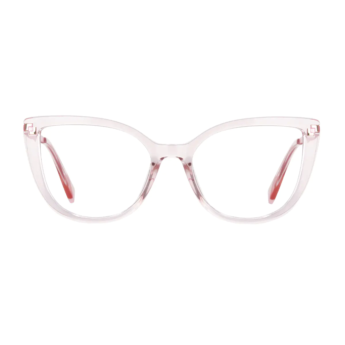 Cat-eye Transparent Red Eyeglasses
