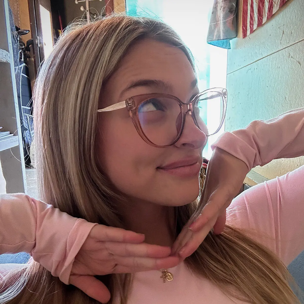 Cat-eye Transparent Red Eyeglasses