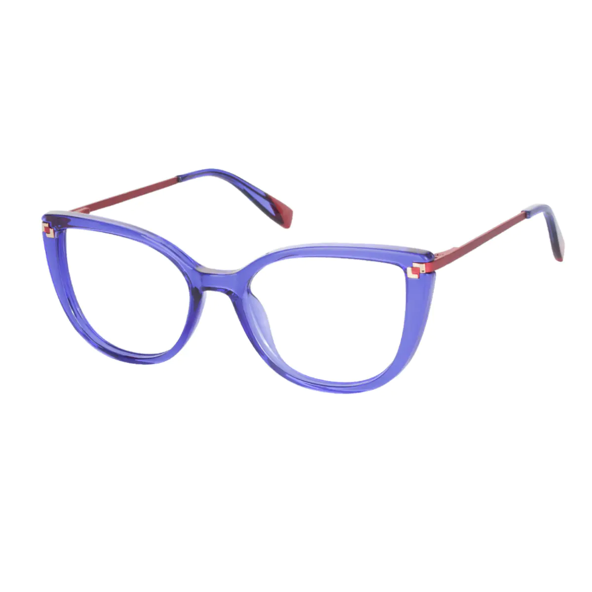 Cat-eye Transparent Purple Eyeglasses