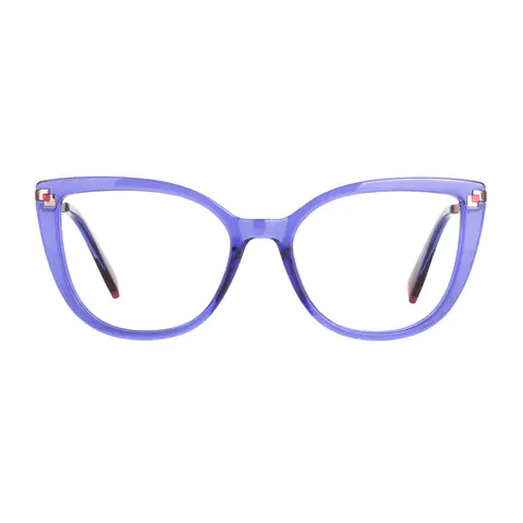 Cat-eye Transparent Purple Eyeglasses
