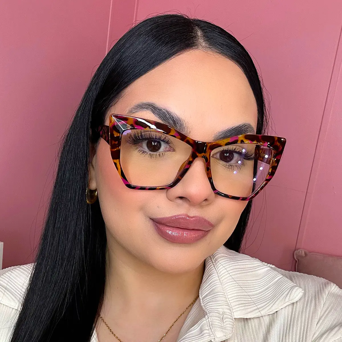 Cat-eye Pink Tortoiseshell Eyeglasses