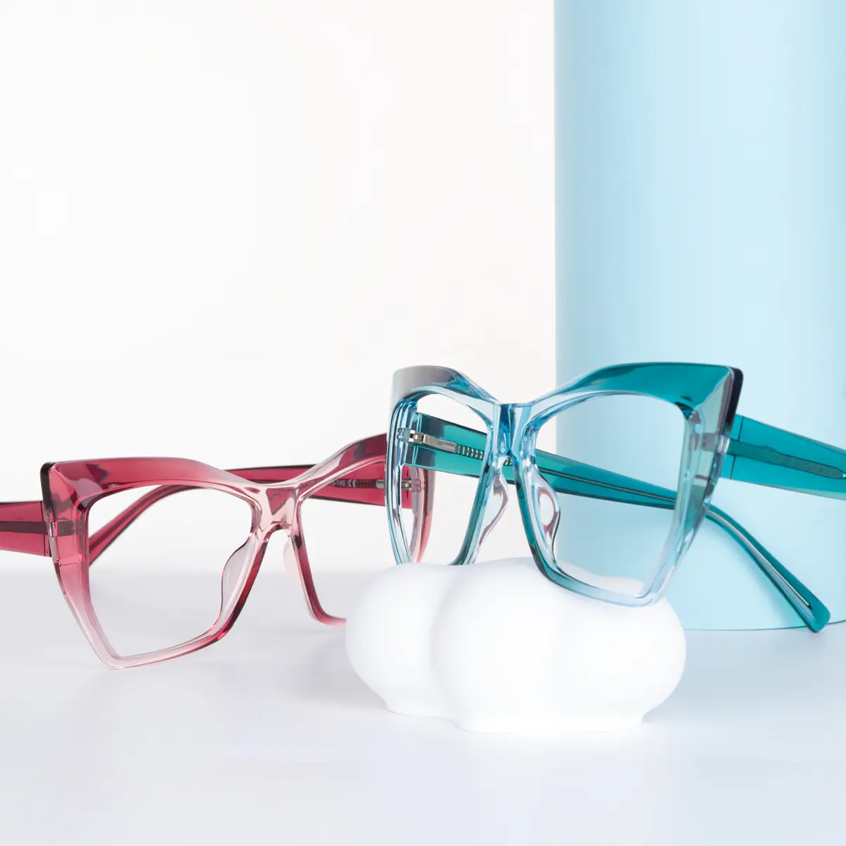 Cat-eye Red/Clear Eyeglasses