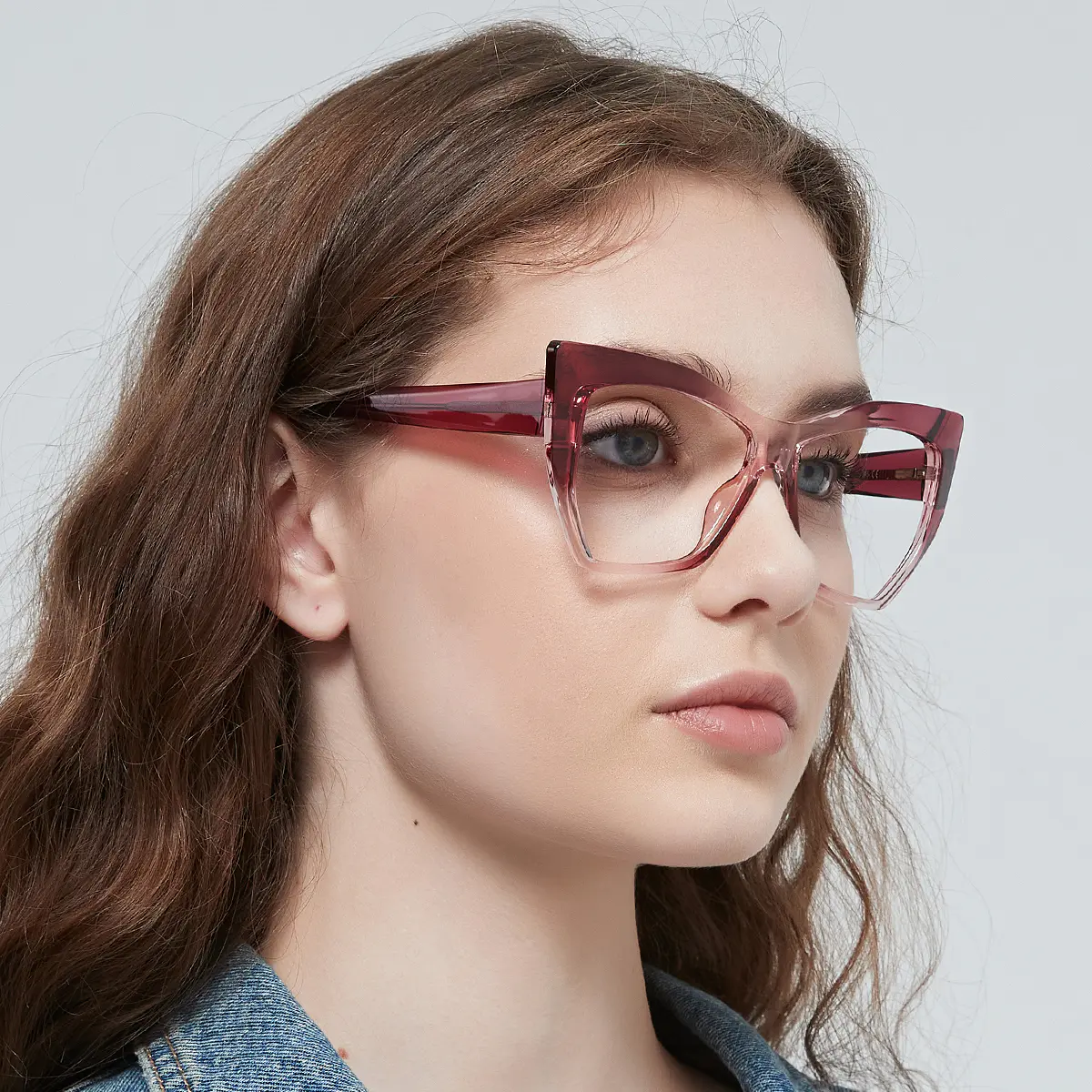 Cat-eye Red/Clear Eyeglasses