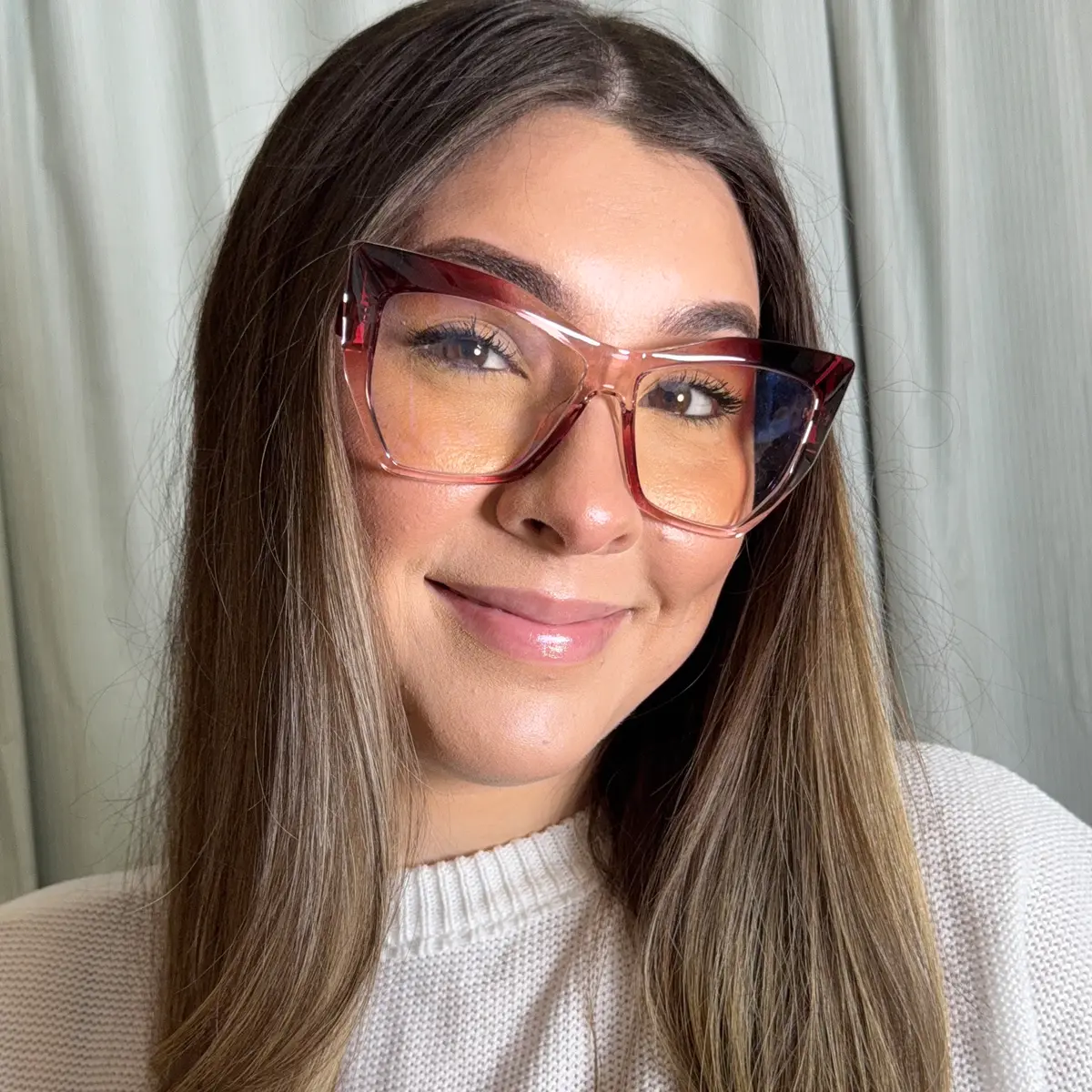 Cat-eye Red/Clear Eyeglasses