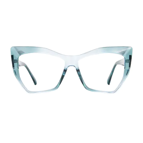 Cat-eye Transparent Green Eyeglasses