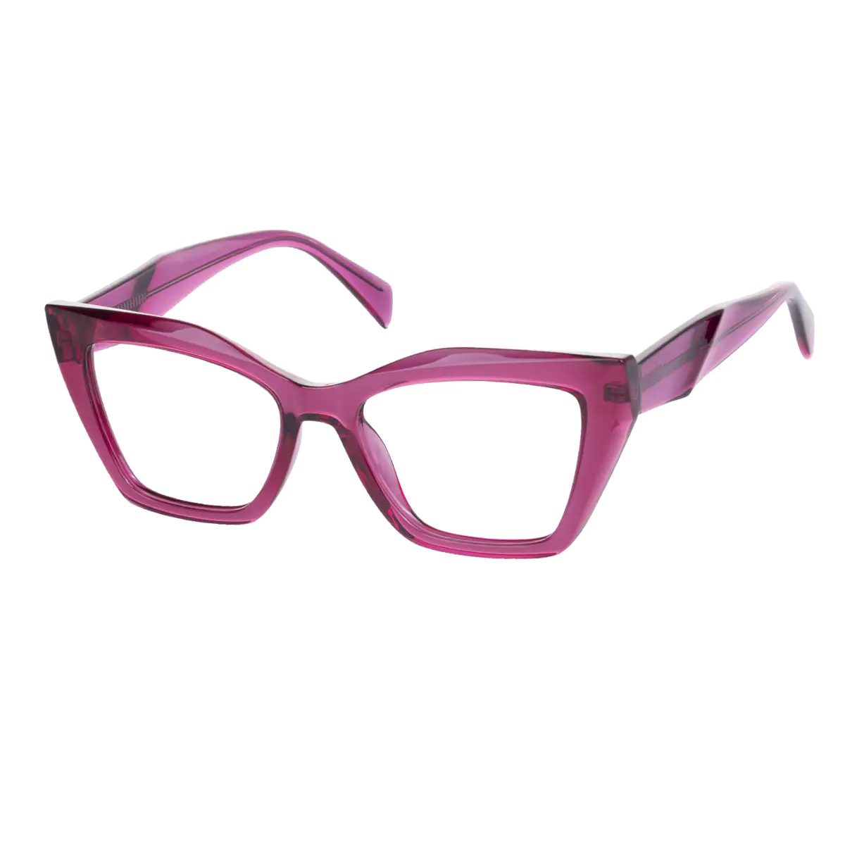 Cat-eye Transparent Purple Reading Glasses