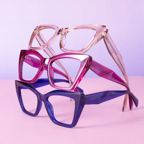 Cat-eye Transparent Purple Eyeglasses