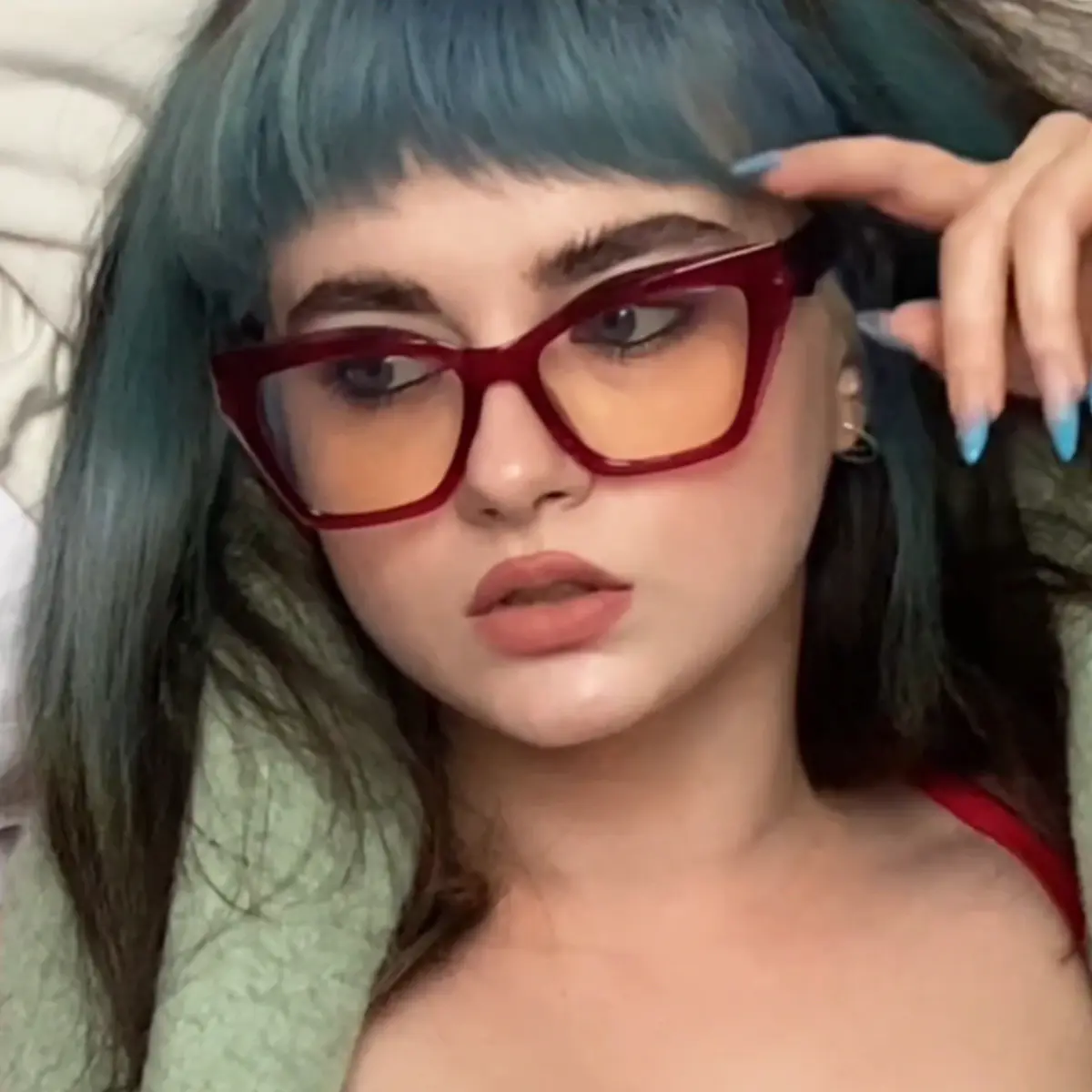 Cat-eye Transparent Purple Reading Glasses