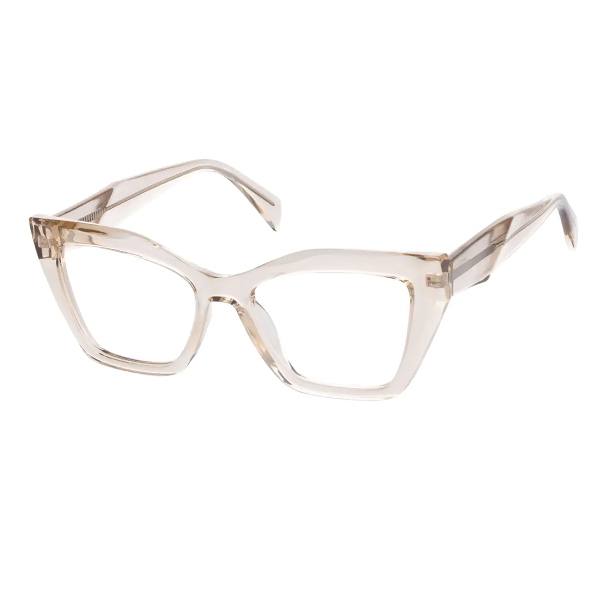 Cat-eye Transparent Amber Eyeglasses
