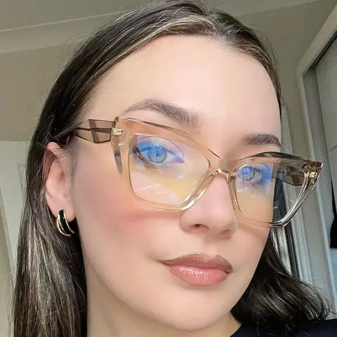 Cat-eye Transparent Amber Eyeglasses
