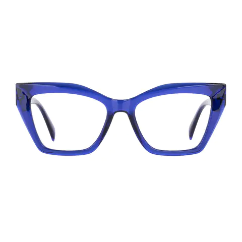 Cat-eye Transparent Blue Eyeglasses