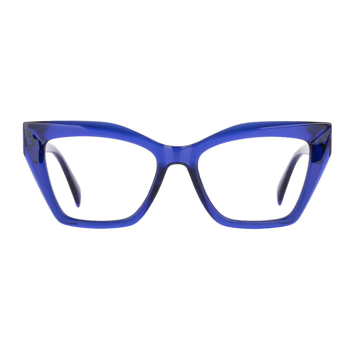 Cat-eye Transparent Blue Eyeglasses