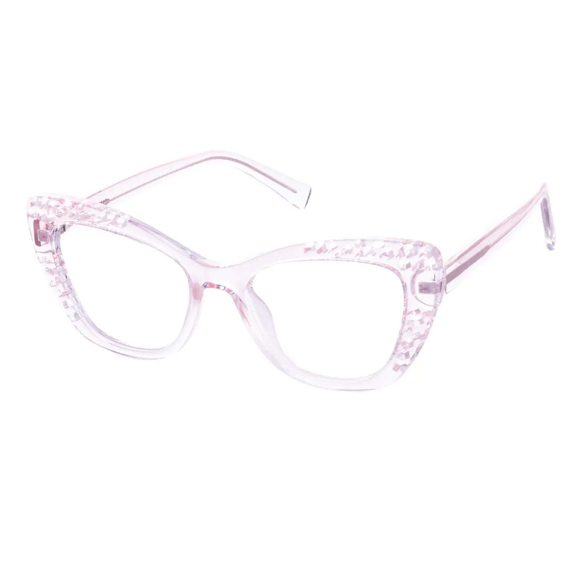 Cat-eye Transparent Pink Eyeglasses