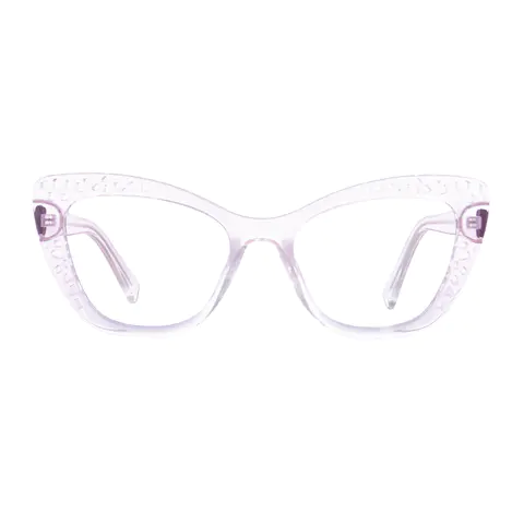 Cat-eye Transparent Pink Eyeglasses
