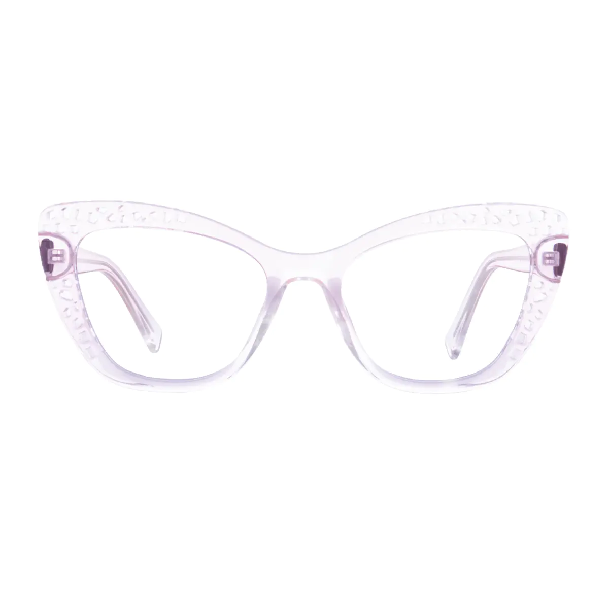 Cat-eye Transparent Pink Eyeglasses