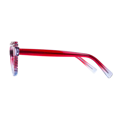 Cat-eye Transparent Red Eyeglasses
