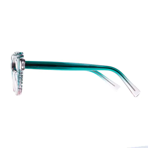 Cat-eye Transparent Green Eyeglasses