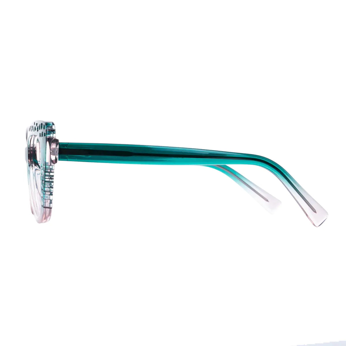 Cat-eye Transparent Green Eyeglasses