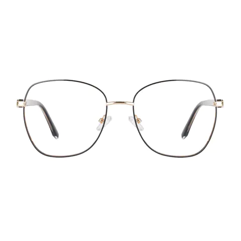 Square Black Gold Eyeglasses