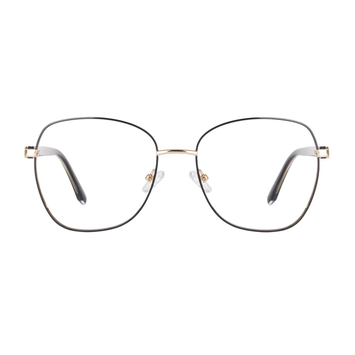 Square Black Gold Eyeglasses