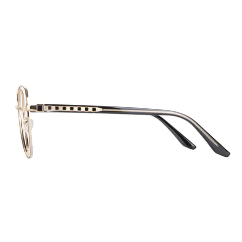 Square Black Gold Eyeglasses