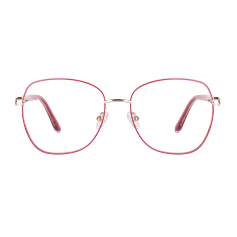 Square Red/Gold Eyeglasses