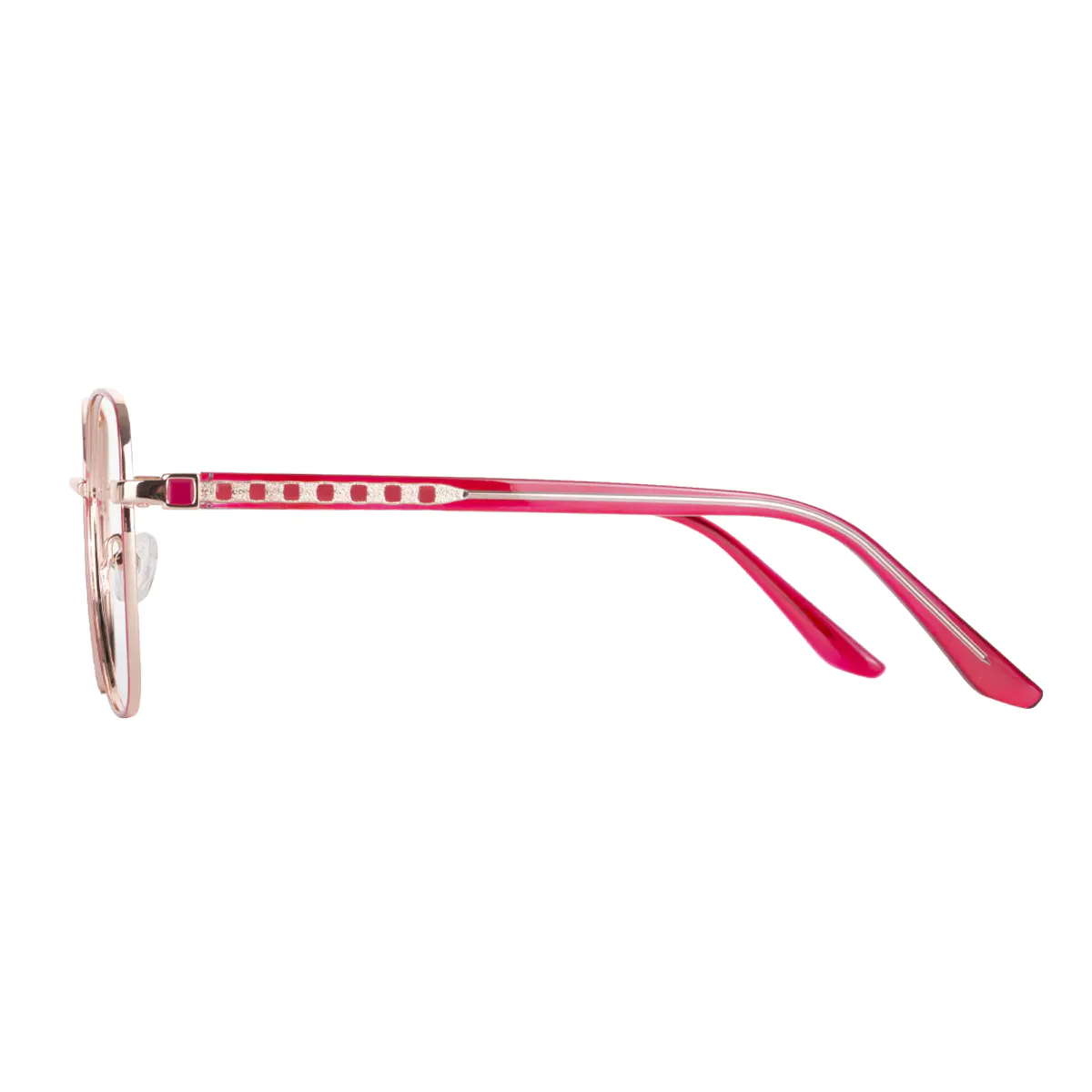 Square Red/Gold Eyeglasses
