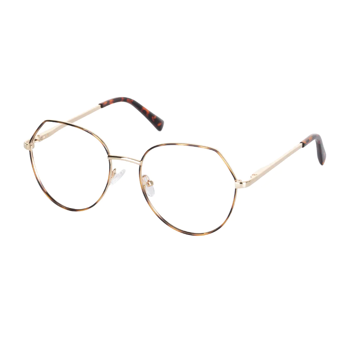 Geometric Tortoiseshell/Gold Eyeglasses