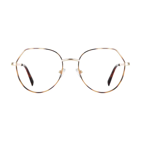 Geometric Tortoiseshell/Gold Eyeglasses