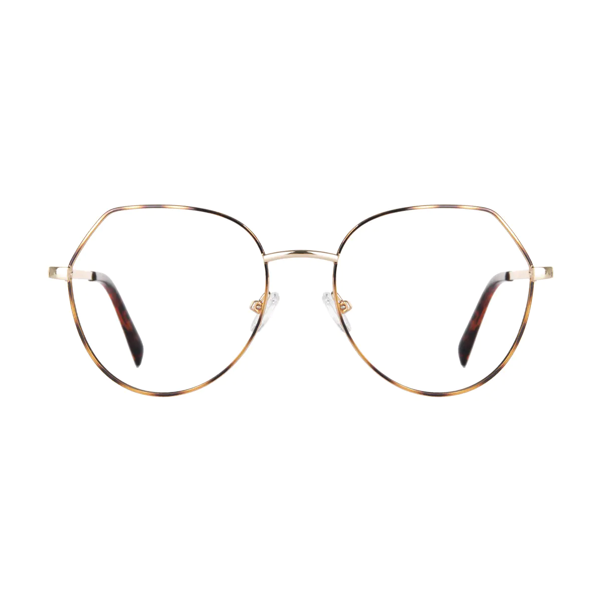 Geometric Tortoiseshell/Gold Eyeglasses