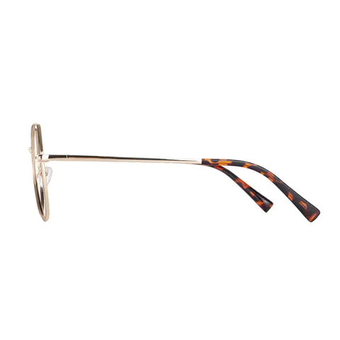 Geometric Tortoiseshell/Gold Eyeglasses