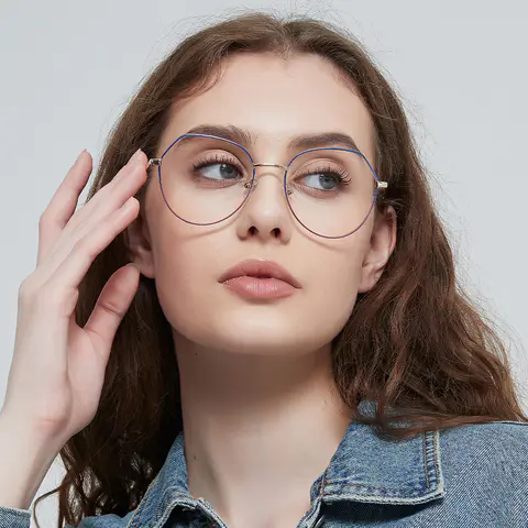 Geometric Pink/Blue Eyeglasses