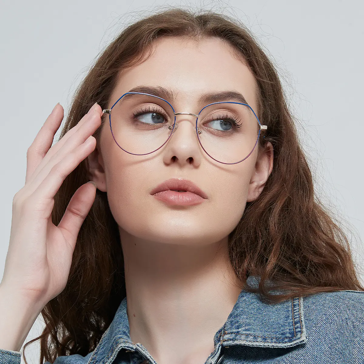 Geometric Pink/Blue Eyeglasses
