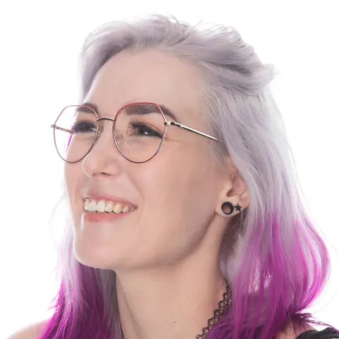 Geometric Red/Blue Eyeglasses