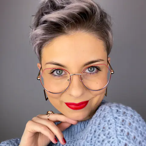 Geometric Red/Blue Eyeglasses