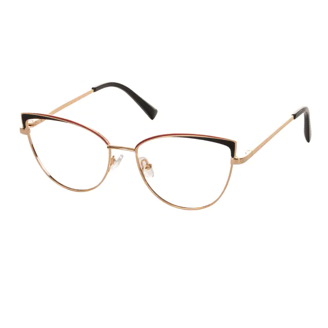 Cat-eye Black Gold Eyeglasses