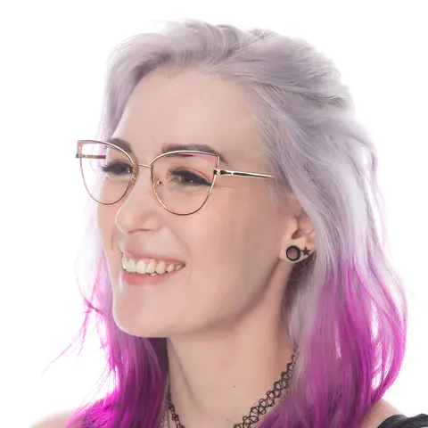 Cat-eye Pink/Gold Eyeglasses