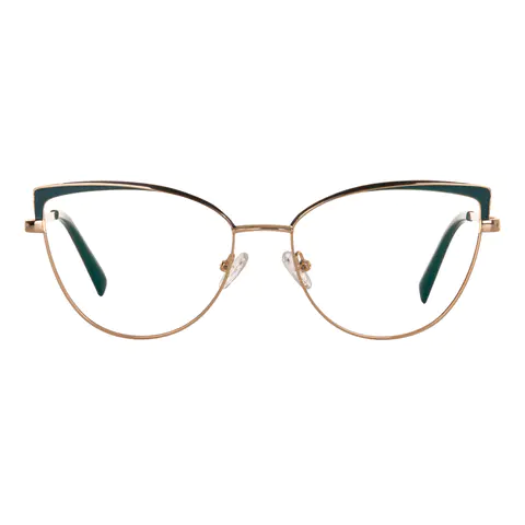 Cat-eye Green/Gold Eyeglasses