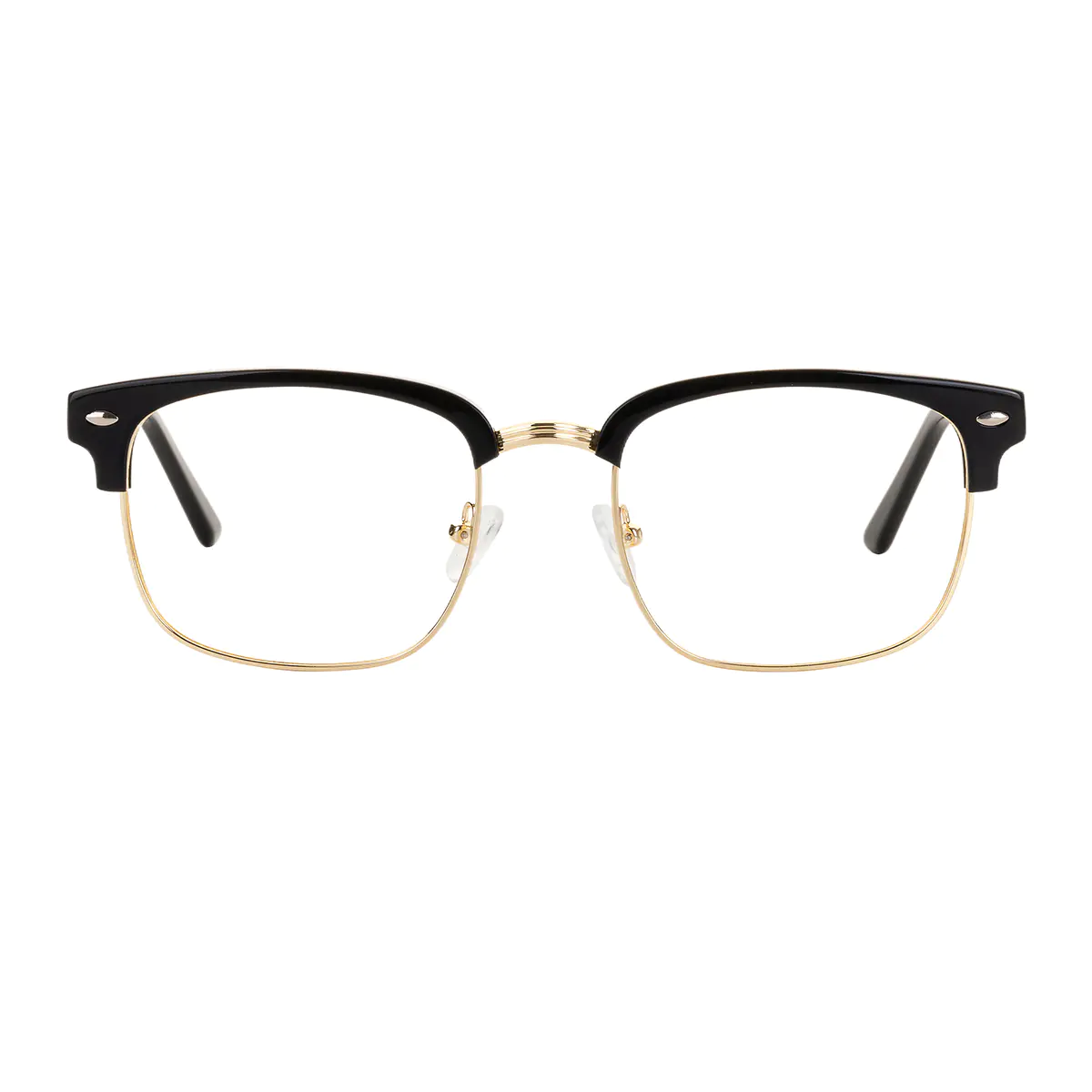 Rectangle Black Gold Eyeglasses