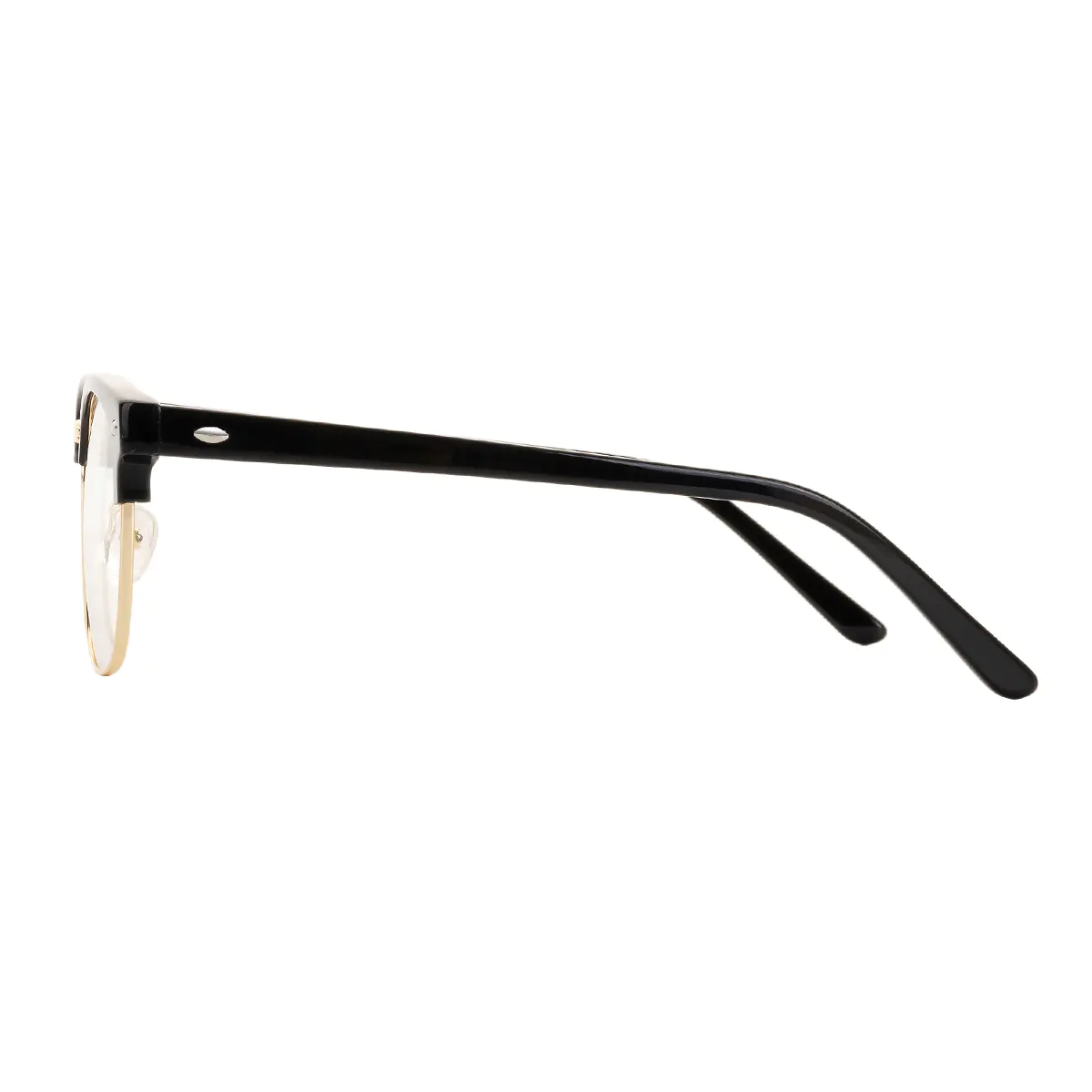 Rectangle Black Gold Eyeglasses