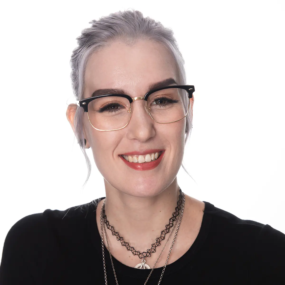 Rectangle Black Gold Eyeglasses
