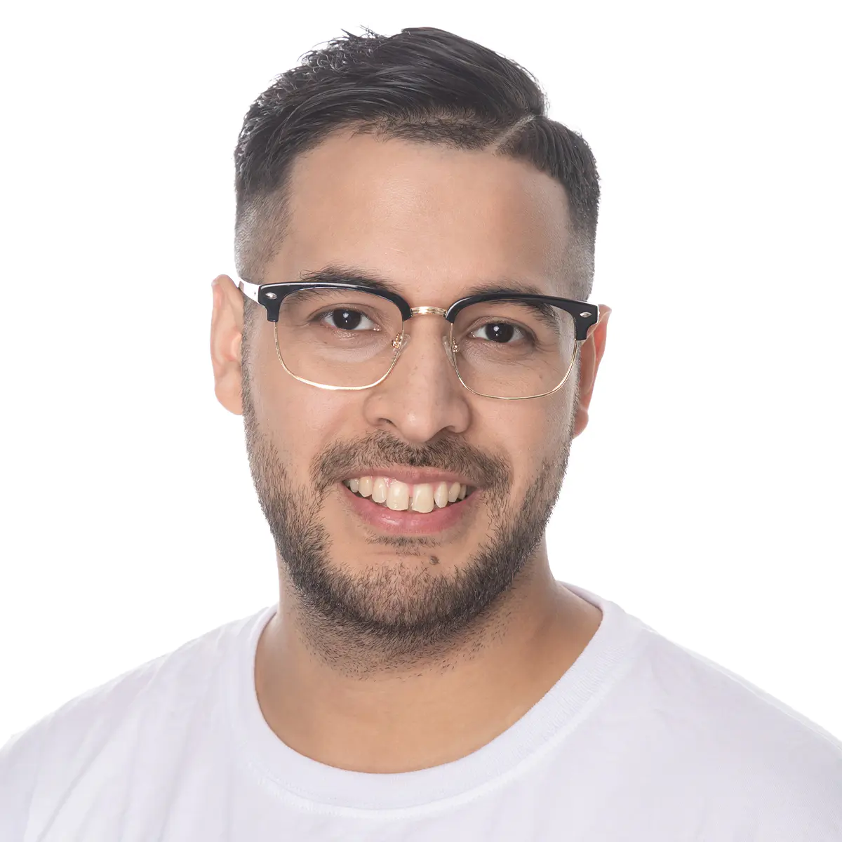 Rectangle Black Gold Eyeglasses