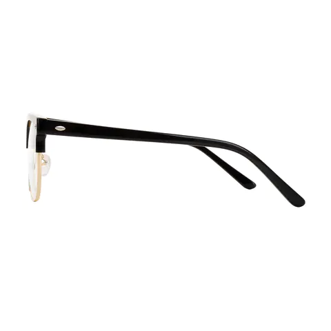 Rectangle Black Gold Eyeglasses